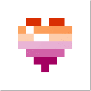 Pixel Heart - Lesbian Pride Posters and Art